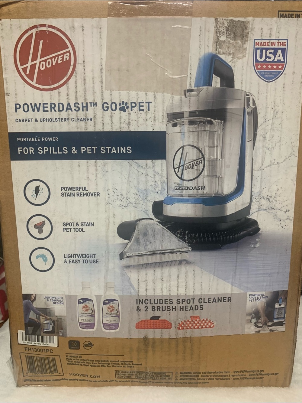 Hoover PowerDash Go Pet Carpet & Upholstery Spot Cleaner – Blue and White